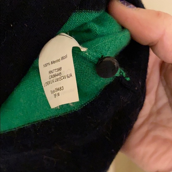 JCrew Jeweled Crew Neck Wool Striped Shirt EUC M - Picture 3 of 5